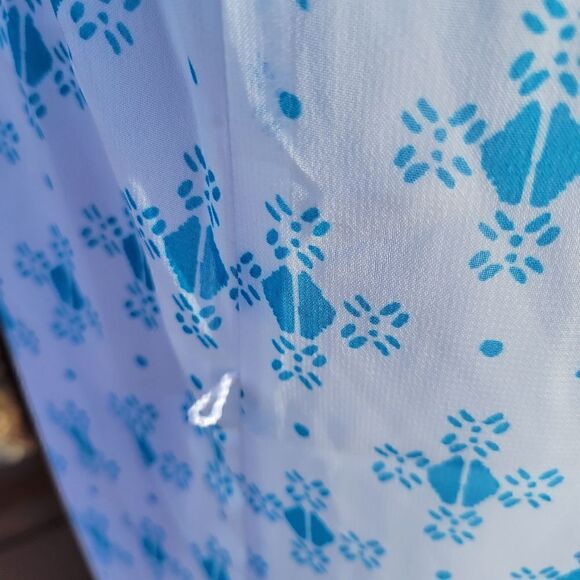 Old Navy White Blue Sleeveless Split V-Neck Geometric Print Shift Dress Size S - Picture 11 of 15